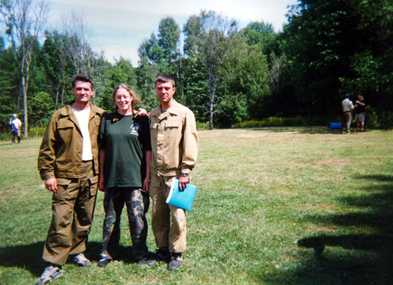 [Chief Instructor Vladimir Vasiliev (left) and Major Konstantin Komarov (right), with me at the 2005 Training Camp]