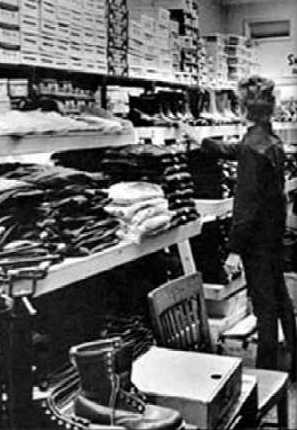 [Dylan 
shopping for clothing in an Army Navy store]